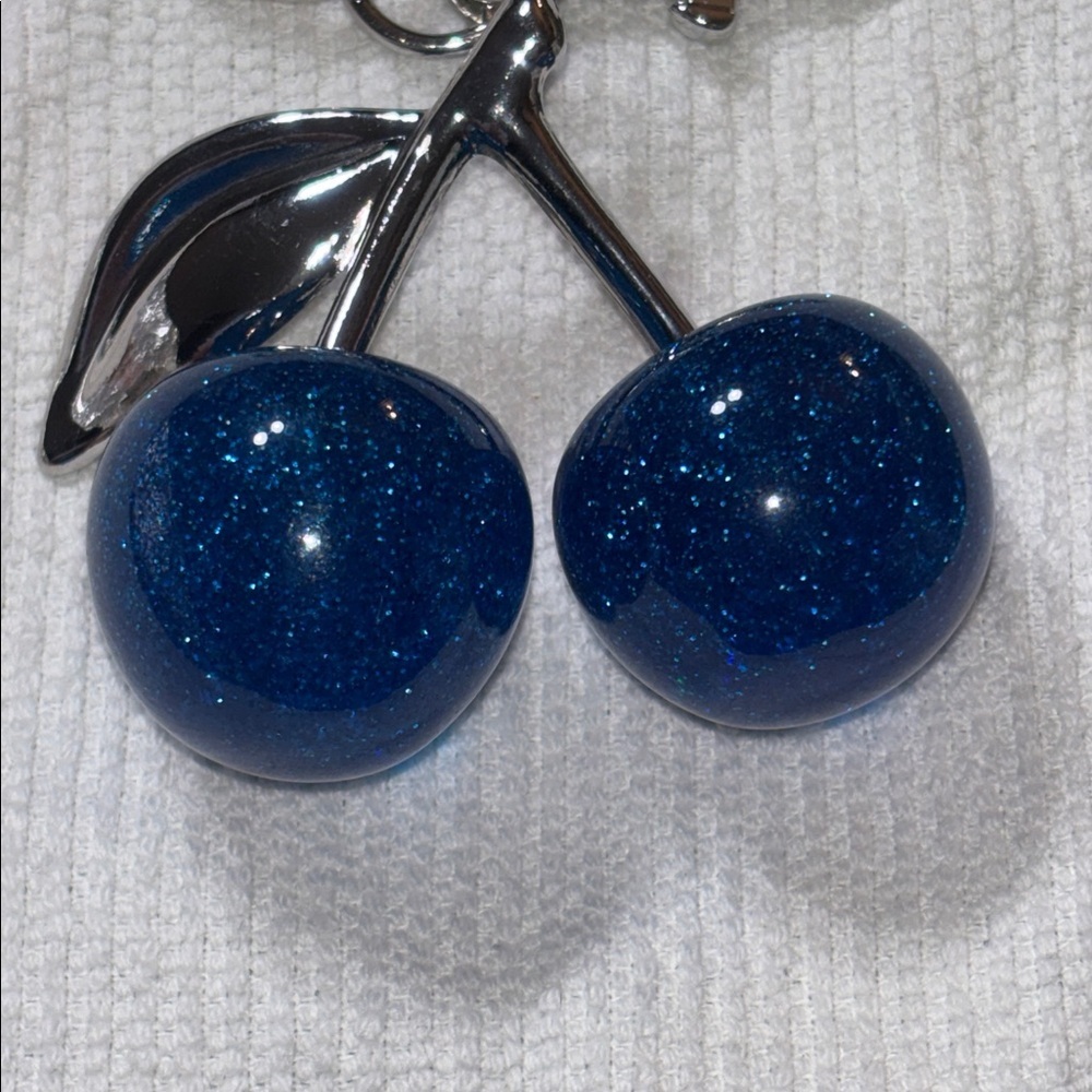 Blue & Silver Cherry Keychain/Bag Charm